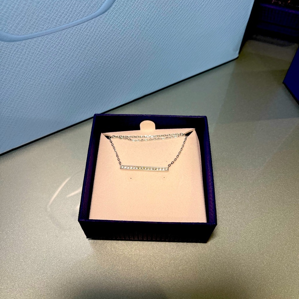 Swarovski bar pendant necklace